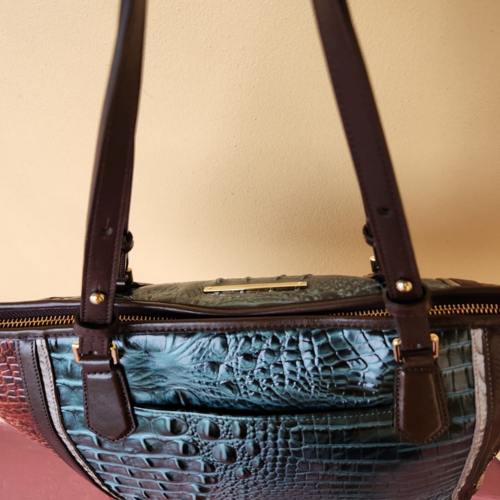 Brahmin Asher Ivy Figaro Medium Croc Embossed Leather Tote - Picture 11 of 13